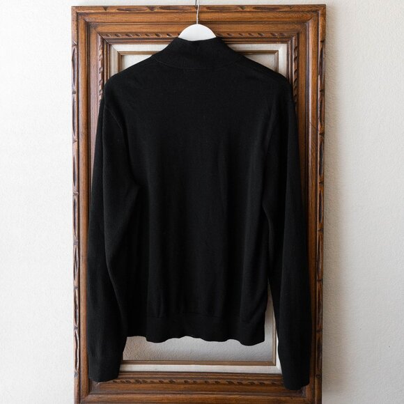 Michael Kors Men’s Size Large Black Full Zip Sweater 100% Cotton Knit Jacket - Picture 5 of 6